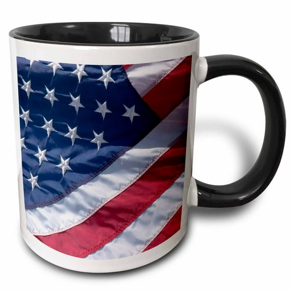 3drose, American Flag - Us48 Sav0078 - Savanah Stewart, 15oz Two-tone Black Mug