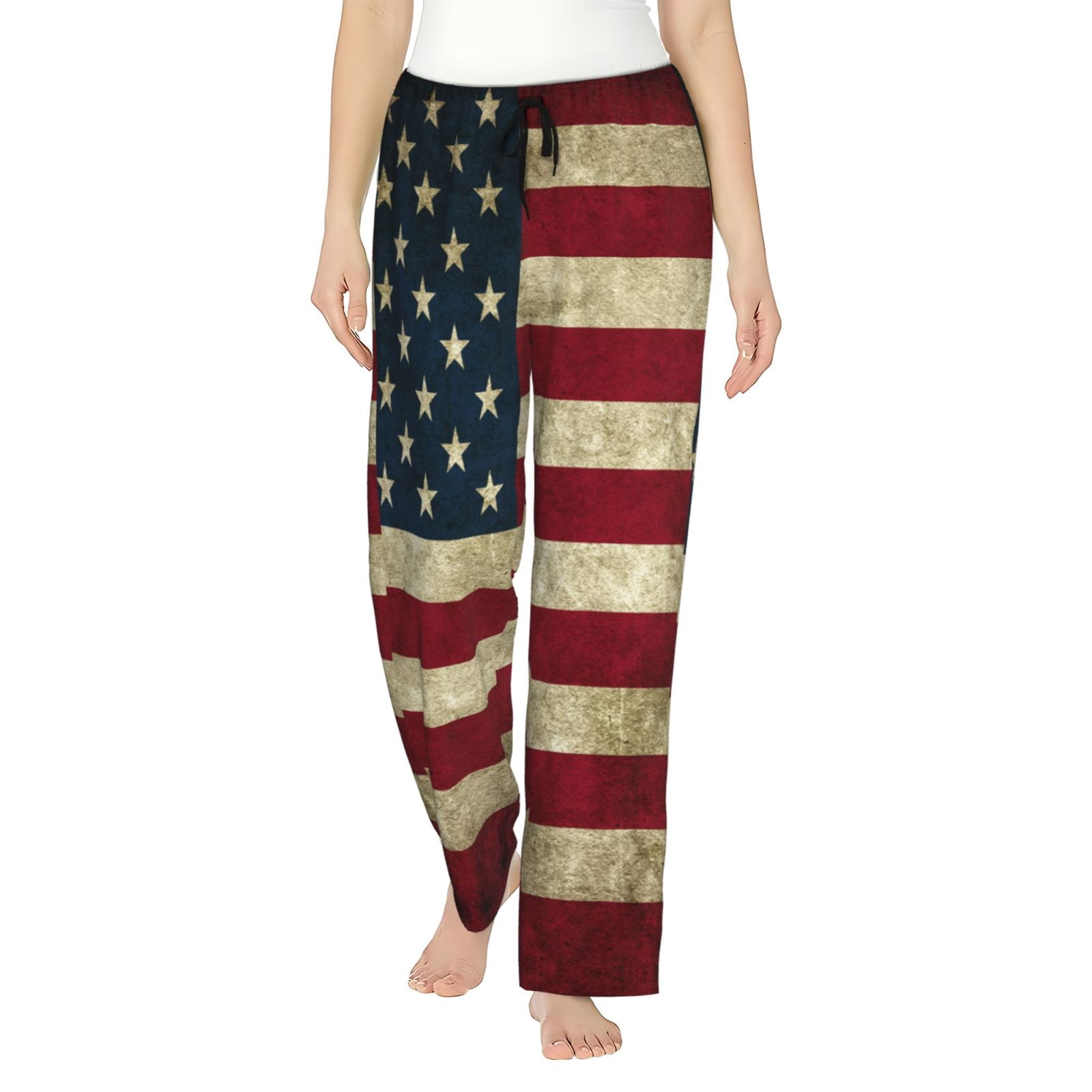 American Flag Usa Women'S Pajama Pants Drawstring Pj Bottoms Pants With ...