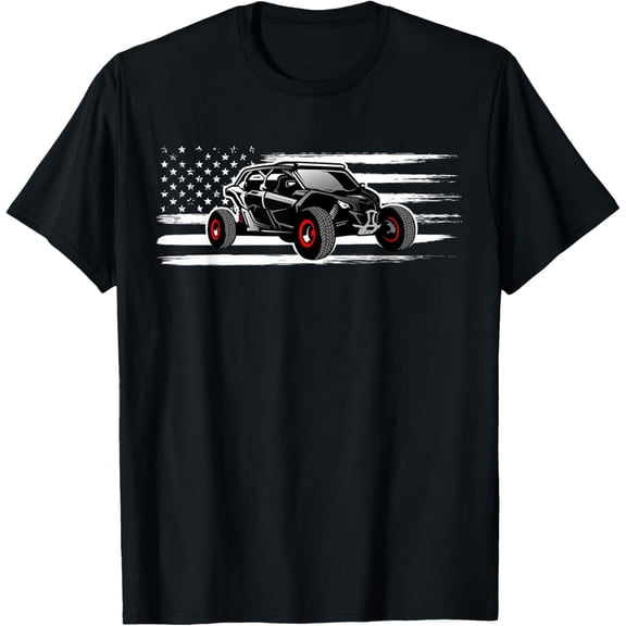 American Flag Utv Side By Sxs Off Road Graphic Design For Everyday Style T-Shirt, Size S-5XL