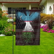 American - Uzbekistan Uzbek US Friendship Forever July 4 Decoration Garden Flag, Double-Sided Outdoor Yard Decor 11.5 x 17.5 Inch
