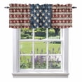 thumbnail image 1 of American Flag Valance Curtain Starfish Red Brown Wood Grain Window Valances Rod Pocket Short Curtains Window Treatments for Kitchen Bedroom Bathroom Laundry 42" x 18", 1 of 9