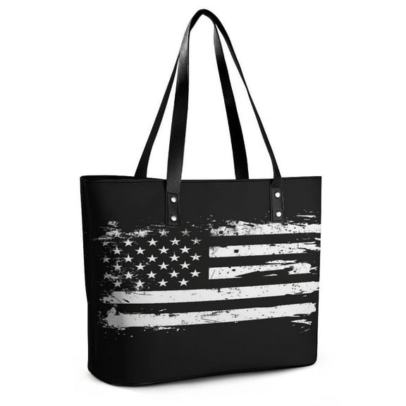 American Flag Vector Woman Leather Handbags Large Tote Bag Fashion Portable Handbags With Zipper