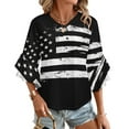 thumbnail image 1 of American Flag Vector Women's V-Neck Blouse With 3/4 Ruffled Bell Sleeves Casual Top Ladies Blouses, 1 of 7