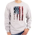thumbnail image 1 of American Flag Vertical Star Antique Plus Size Long Sleeve Graphic Tee Shirt Brisco Brands 2X, 1 of 6
