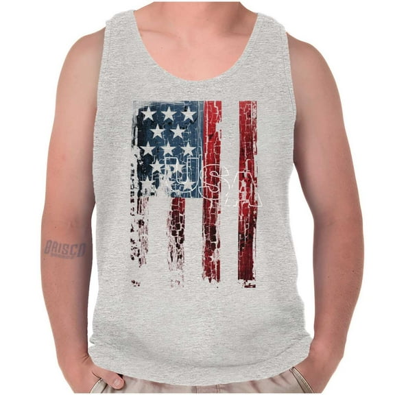 American Flag Vertical Star Antique Plus Size Graphic Tank Top Brisco Brands 3X