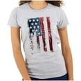 thumbnail image 1 of American Flag Vertical Star Antique Womens Slim Fit Graphic Tee Brisco Brands M, 1 of 6