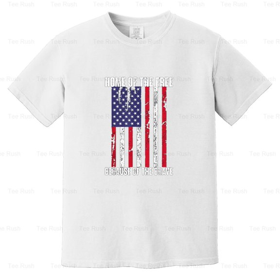 American Flag Veteran Funny Home Free Gifts Military Patriot USA Honor, Comfort Color T-Shirt Unisex, up to 4XL