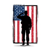 American Flag Veteran Military Car Decal - Patriotic US Army Soldier Silhouette Sticker for Truck Window Bumper - Waterproof Vinyl Exterior Auto Accessory Gift