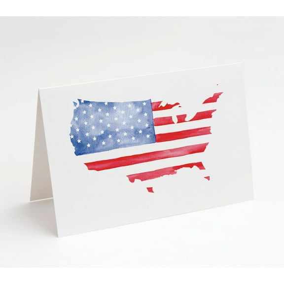 American Flag, Veteran's Day, Memorial Day, Military Appreciation Thank You Cards w/ White Envelopes, (25 Count), Made in the U.S.A.