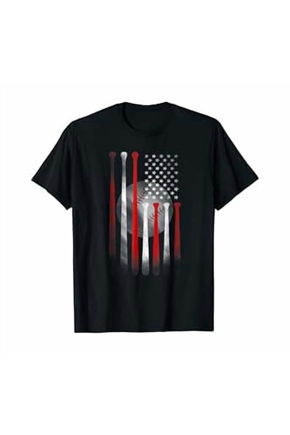 American Flag Vintage Baseball Flag T-Shirt, Dad, Mom Tee