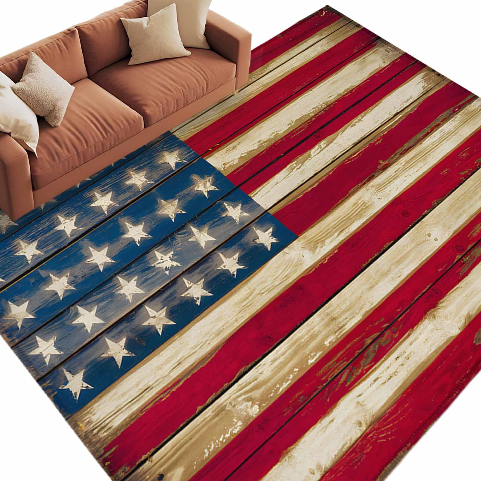 American Flag Vintage Large Area Rugs for Bedroom Living Room, Soft Non ...