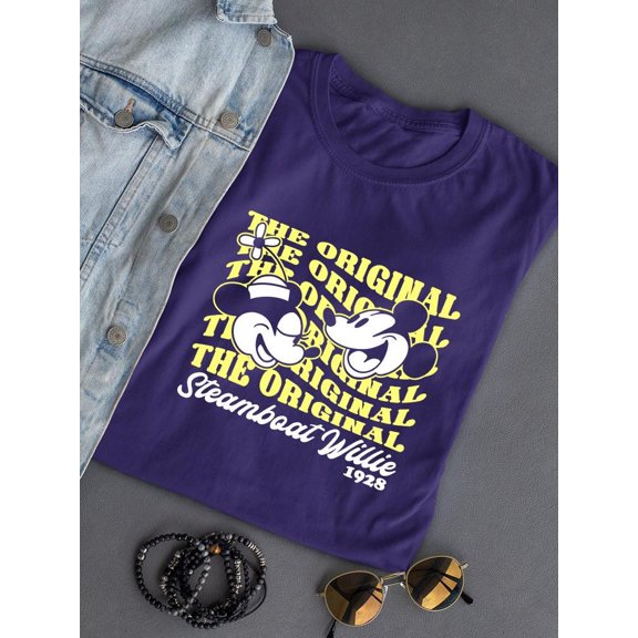 American Flag Vintage Mouse T-shirt Color Women's -SmartPrintsInk Designs