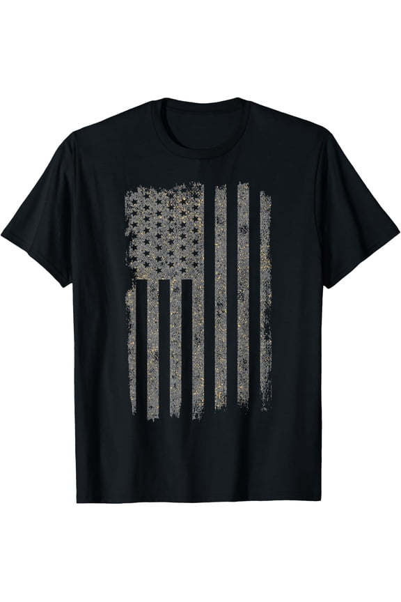 American Flag Vintage Patriotic Distressed USA Flag T-ShirtMen and women can wear, black T-shirts, gifts. Age: M,L,XL 2XL, 3XL, 83XL