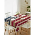 thumbnail image 1 of American Flag Vintage Tablecloth Rectangle Table Cloth 52x70,Waterproof Outdoor Table Cloth Covers Decorative Table Protector,Brown Red Stripes US Flag Washable Table Cover for Kitchen Dinning Party, 1 of 8