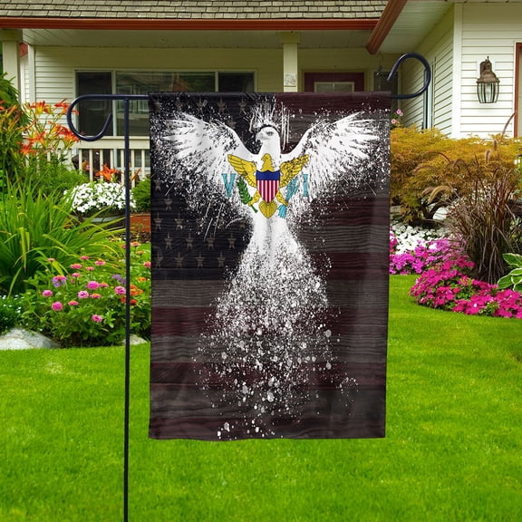 American Flag- Virgin Islanders Flag Virgin Islands US Friendship Forever July 4 Decoration Garden Flag (11.5x17.5) Double Sided-USA Flags Premium Polyester-Decorative Indoor Outdoor Flag