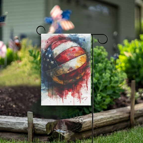 American Flag Volleyball Garden Flag Double Sided Outdoor Banners for Courtyard Outdoor Lawn Farmhouse Holiday Decorations