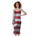 thumbnail image 1 of American Flag War Memorial Print Slim Fit Midi Cami Dress, American Flag Fashion Summer Maxi Sexy Casual Dress For Women. Gifts For Us Independence Day, 4Th Of July, 1 of 4
