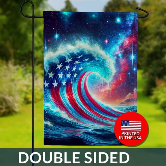 American Flag Wave Patriotic Double Sided Garden Flag 1