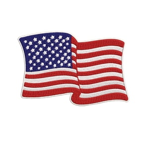 American Flag Waving Iron-on Embroidered Patch