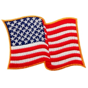 American Flag Waving Iron-on Embroidered Patch