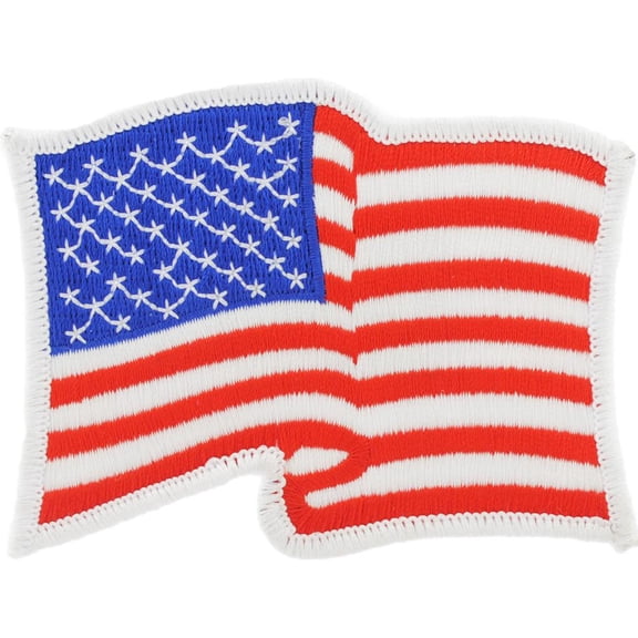 American Flag Wavy with White Border Right Arm Patch