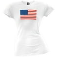 thumbnail image 1 of American Flag White Juniors T-Shirt - Medium, 1 of 1