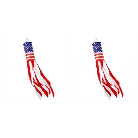 American Flag Windsock, 4th Of July Patriotic Decorations, Independence Day Memorial Day Outdoor Decor for Yard Porch Garden 39 inch 1-2PCS