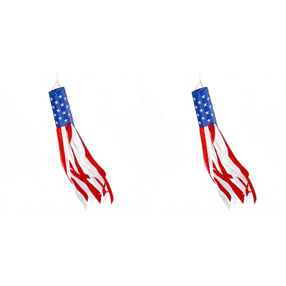 American Flag Windsock, 4th Of July Patriotic Decorations, Independence Day Memorial Day Outdoor Decor for Yard Porch Garden 39 inch 1-2PCS