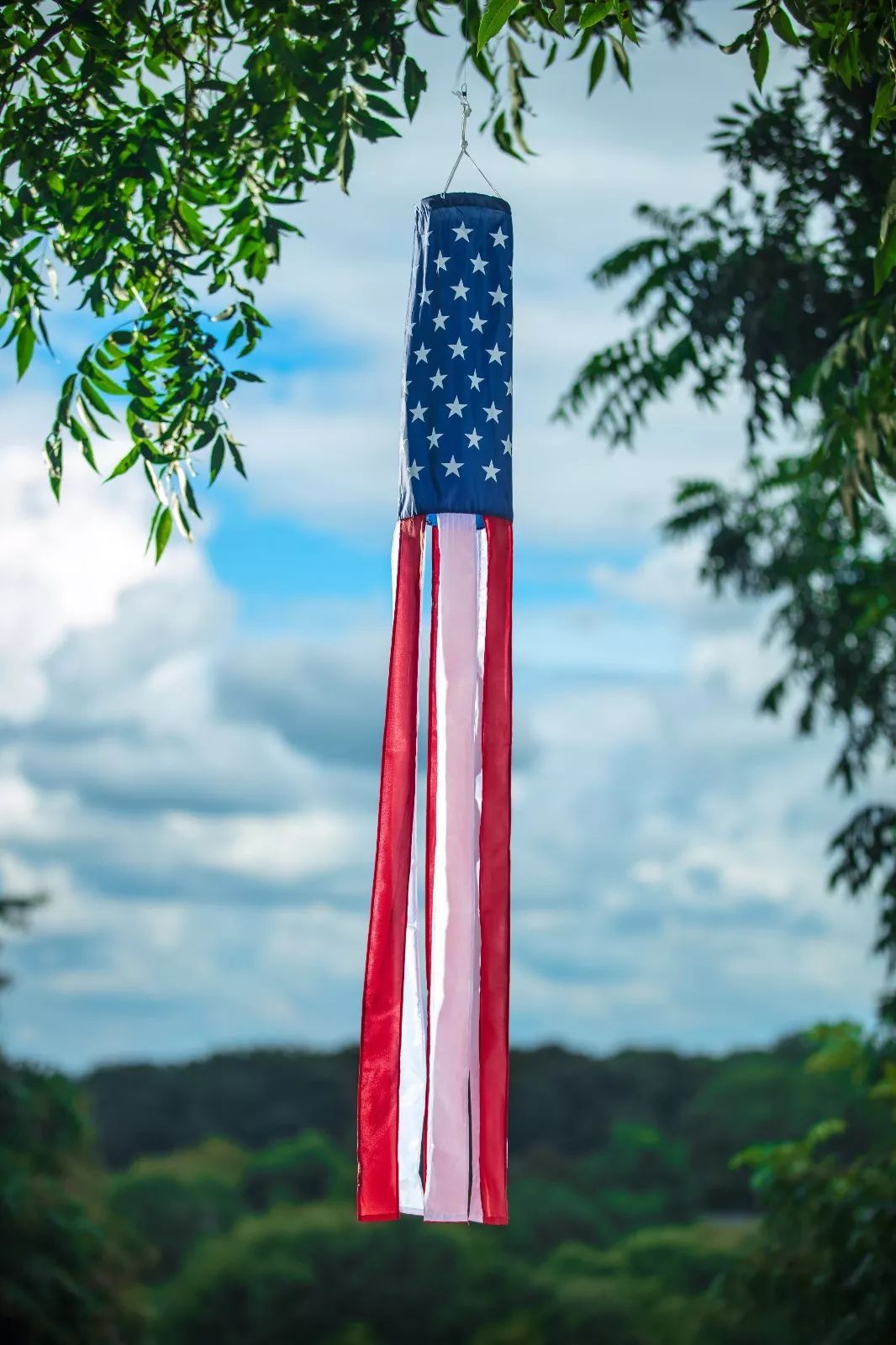 G128 Windsock 60 Inch US Flag Windstock 60 in Embroidered