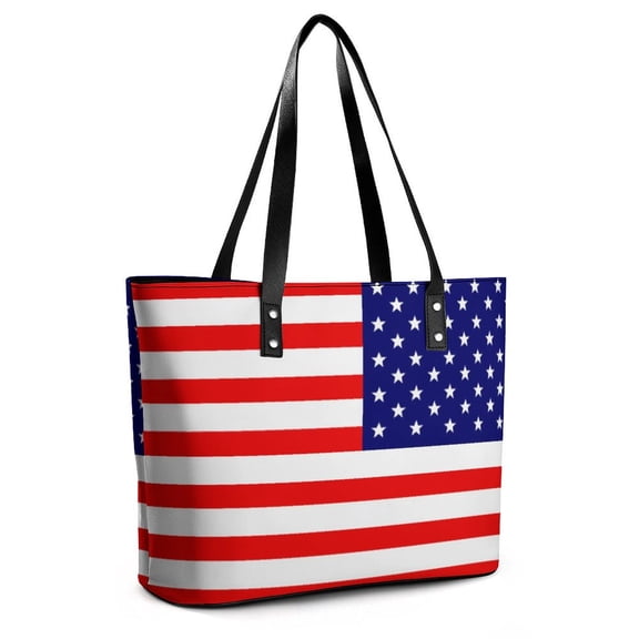 American Flag Woman Leather Handbags Large Tote Bag Fashion Portable Handbags With Zipper