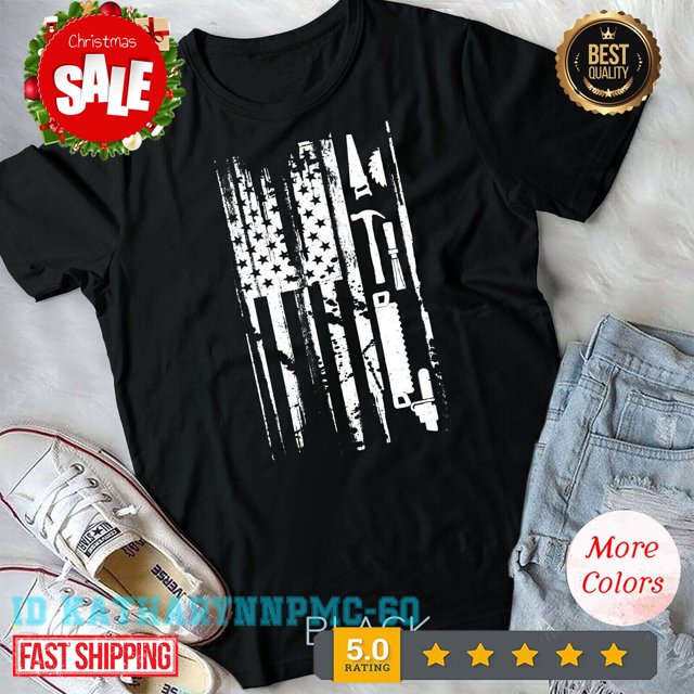 American Flag Woodworking Gift Carpenter Wood Working Unisex Tshirt