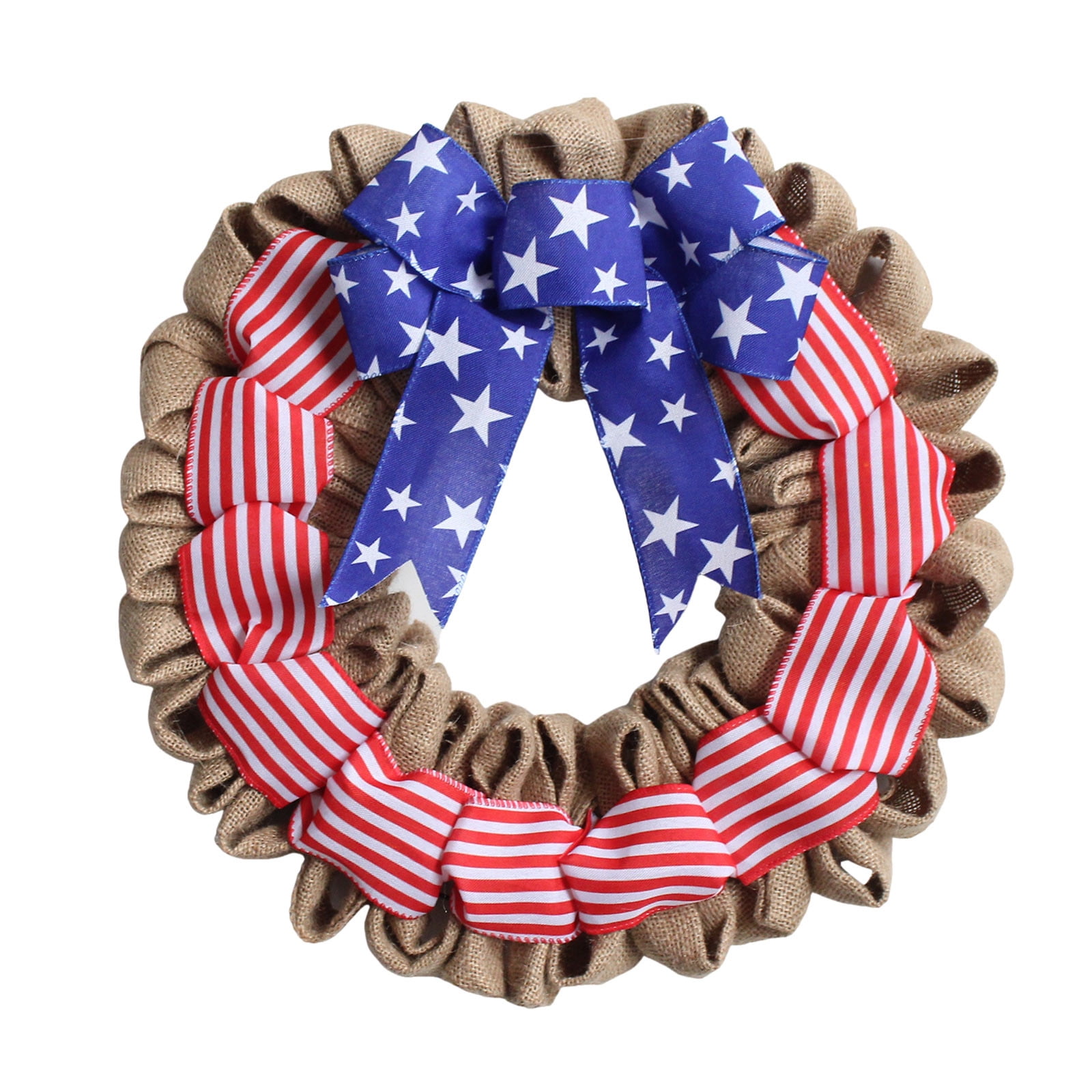 American Flag Wreath 16 Inch - Patriotic Stars & Stripes Wreath for 4th