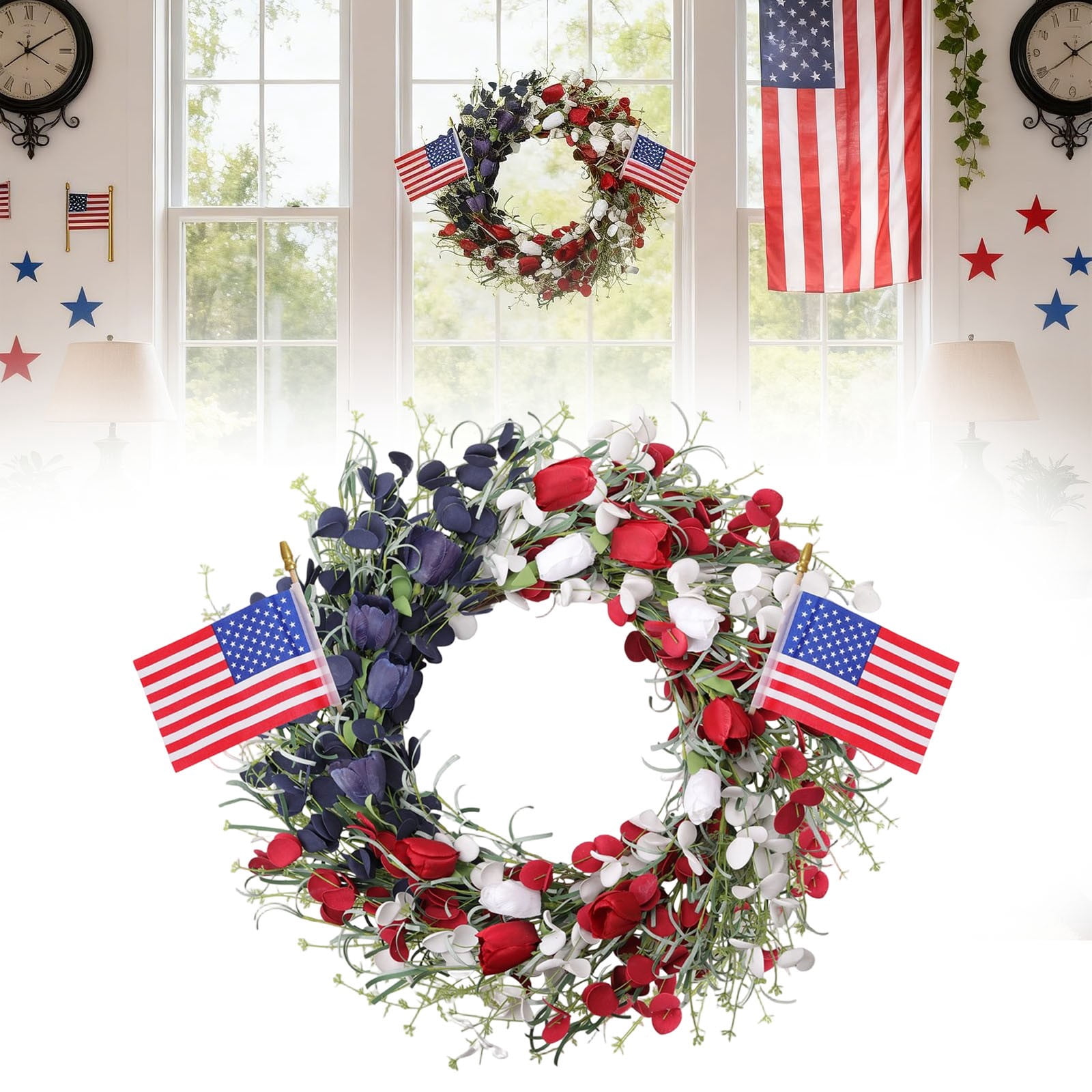 American Flag Wreath Ethan Davis Patriotic Wreath 4th Of July Wreaths ...