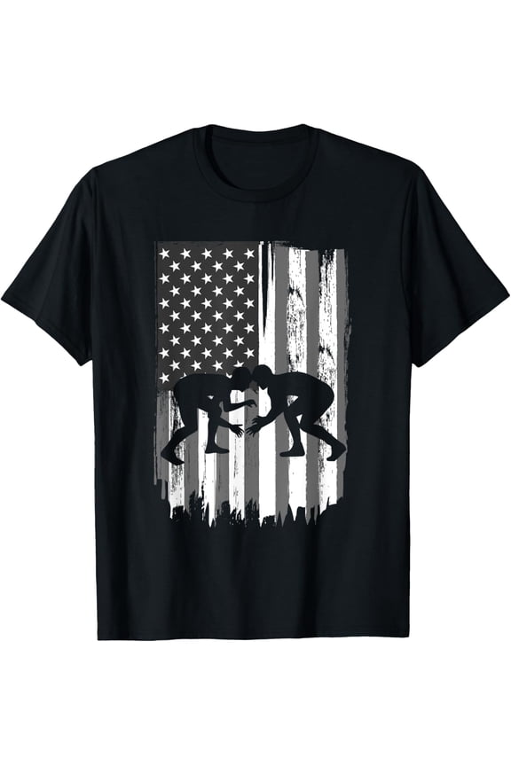 American Flag Wrestle Patriotic USA for Wrestler Wrestling T-Shirt