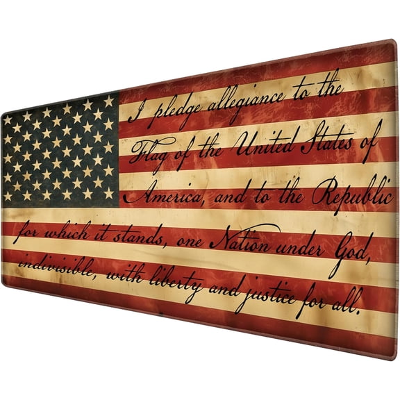 American Flag XXL Deskpad for Computer Keyboard and Mouse \u2013 Patriotic USA Gaming Mousepad, Extra Long XL Mouse Pad for Laptop Office Desk (Modern Flag - Pledge of Allegiance)
