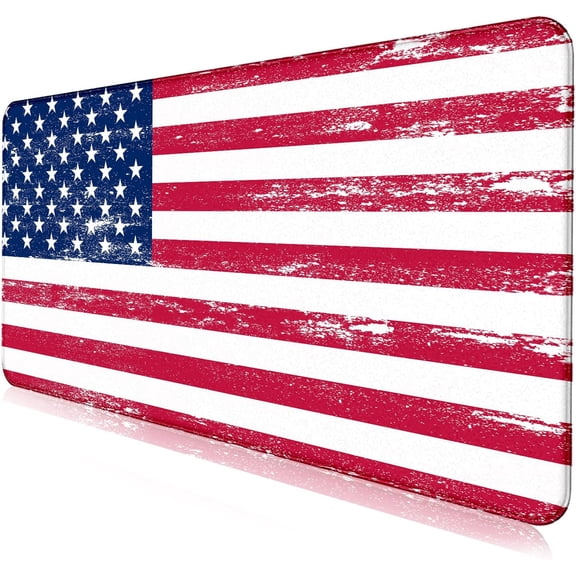 American Flag XXL Extended Mouse Pad, Laptop Pad, Waterproof, Non Slip, Gaming Office and Home Stitching Edge Table Pad 35.4 x 15.7 x 0.12 Inches