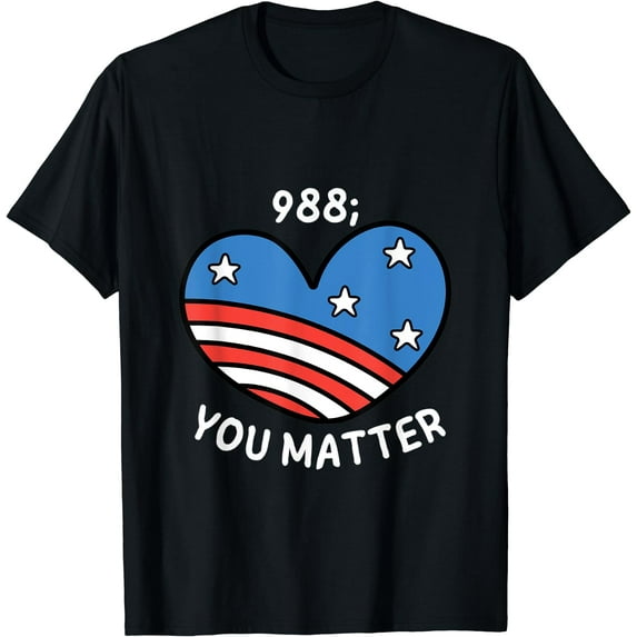 American Flag You Matter 988 Suicide Prevention Awareness T-Shirt