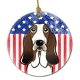 thumbnail image 1 of American Flag and Basset Hound Ceramic Ornament, 1 of 1