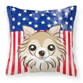 thumbnail image 1 of American Flag and Chihuahua Fabric Decorative Pillow, 1 of 2