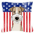thumbnail image 1 of American Flag and Dog Fabric Decorative Pillow, 1 of 1