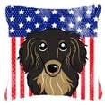 thumbnail image 1 of American Flag and Dog Fabric Decorative Pillow, 1 of 2