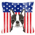 thumbnail image 1 of American Flag and Dog Fabric Decorative Pillow, 1 of 1