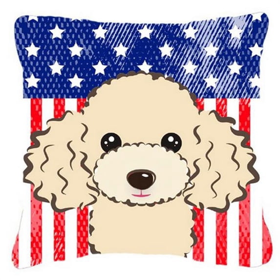American Flag and Dog Fabric Decorative Pillow