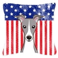 thumbnail image 1 of American Flag and Dog Fabric Decorative Pillow, 1 of 1