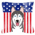 thumbnail image 1 of American Flag and Dog Fabric Decorative Pillow, 1 of 1