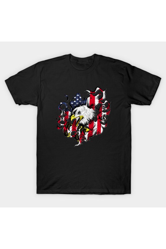 American Flag and Eagle USA Patriot Veteran Pride G7820 Unisex T-Shirt, Up to Size 5XL