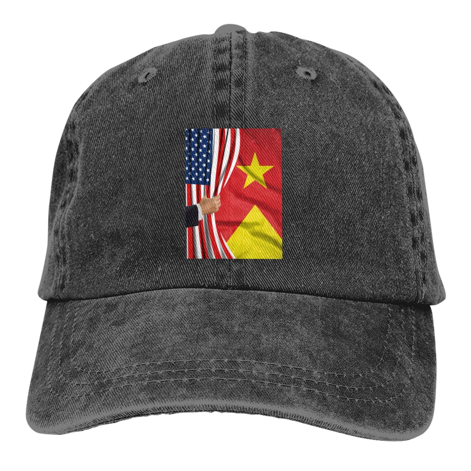 American Flag and Tigray Flag Denim Baseball Cap Golf Dad Hat Adjustable Vintage Washed Cotton Fashion Casquette for Women Men Walmart