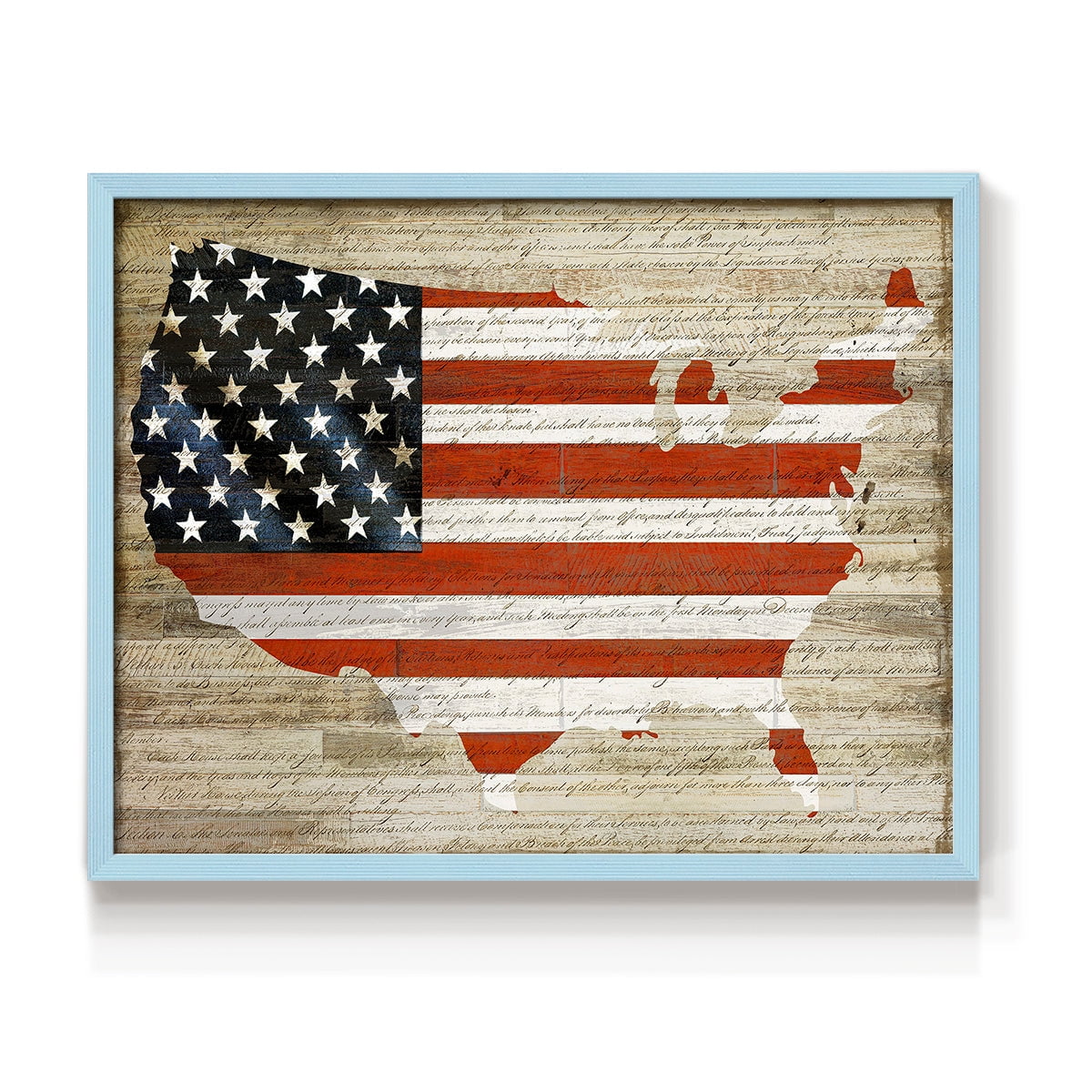 American Flag by Daniela Santiago - Restickable Framed Giclée Print
