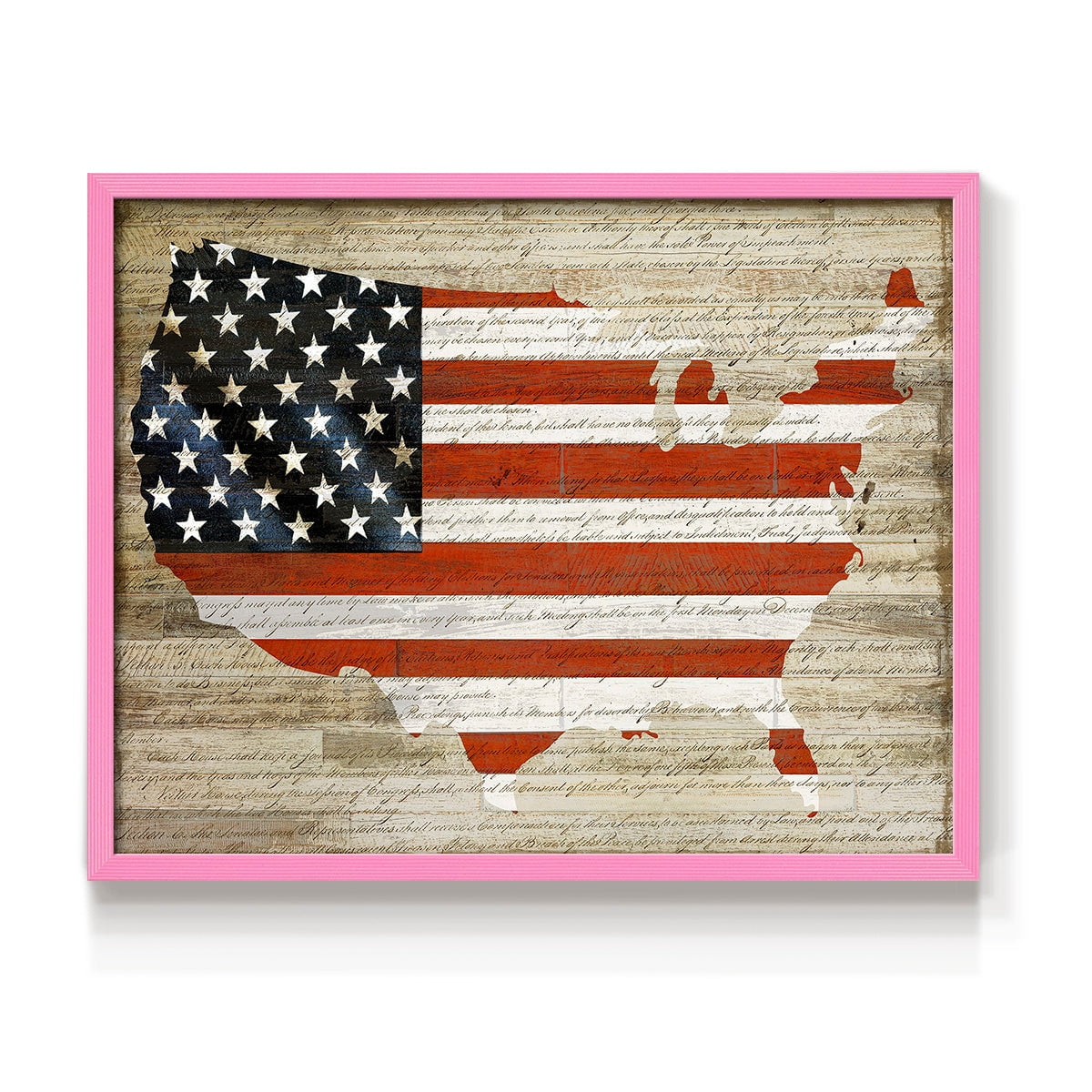 American Flag by Daniela Santiago - Restickable Framed Giclée Print