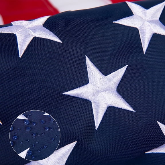 American Flag for Outside 4x6 Ft- Heavy Duty Outdoor Flag - Exquisitely Embroidered Stars - Sturdy Brass Grommets